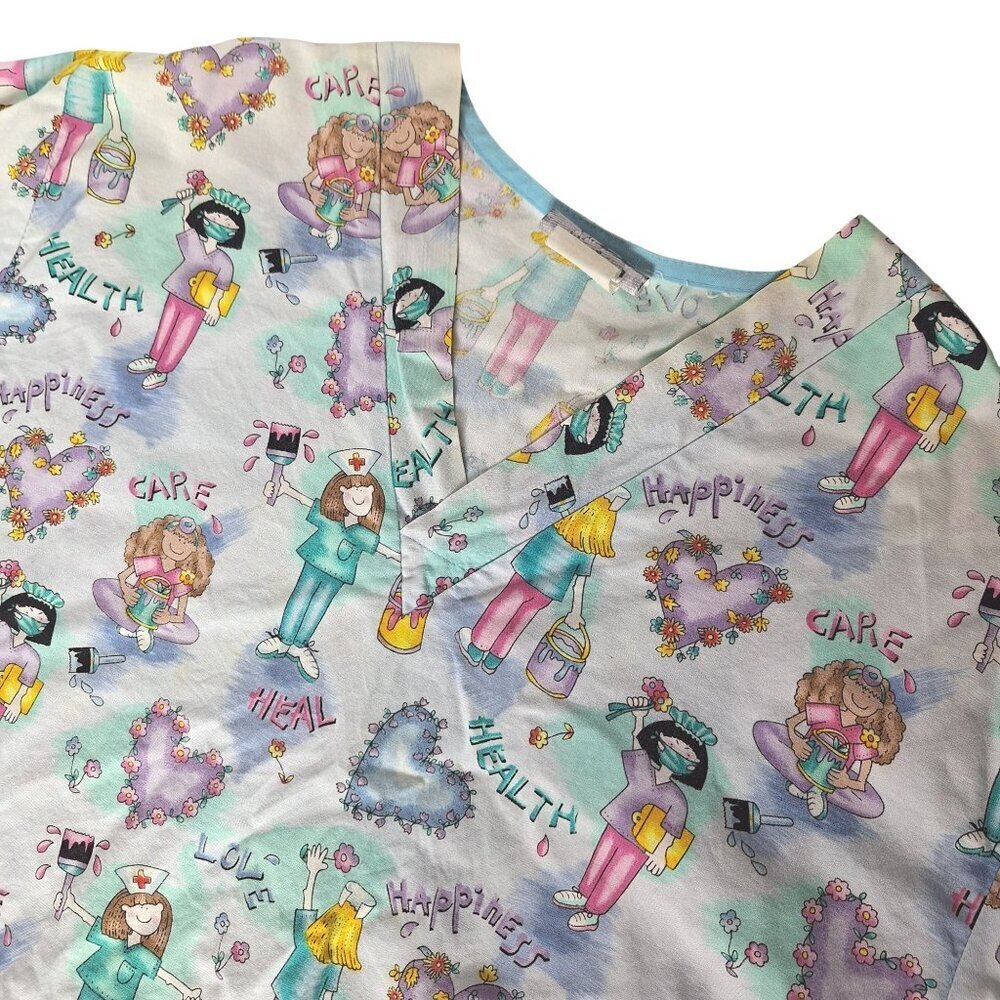 White Swan Fundamentals Scrub Top Womens Medium